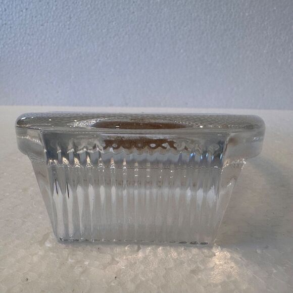 Clear Glass Oval Picture Frame Heavy Textured Self Standing Unmarked - Picture 6 of 8